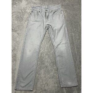 Levi's 514 Men's Corduroy Jeans 29x30 Light Gray Blank White Trademark Tab